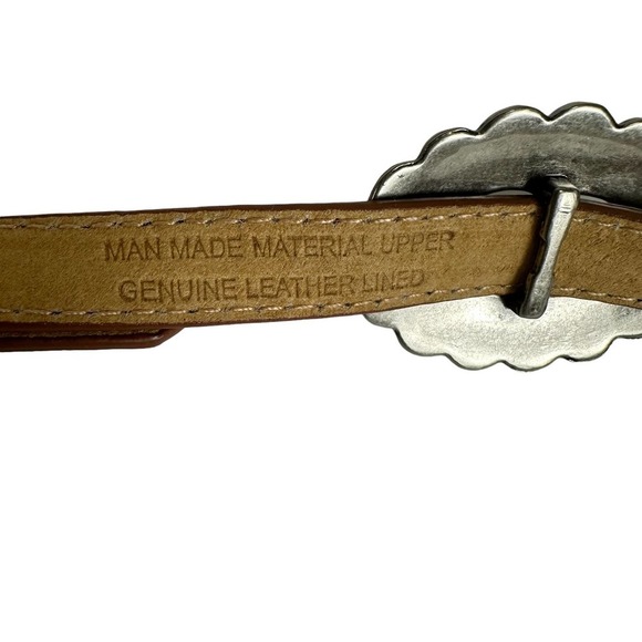Boho Belt Women’s sz. SMALL Brown w/ Floral Silver Plated Embellishment - Picture 7 of 7